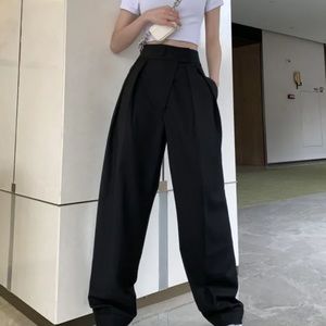 YesStyle high-waisted wide-leg dress pants size: XS color: black